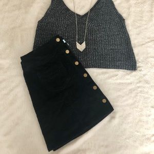 ❌Sold❌Uber Cute Black Felt Button Up Skirt ✨